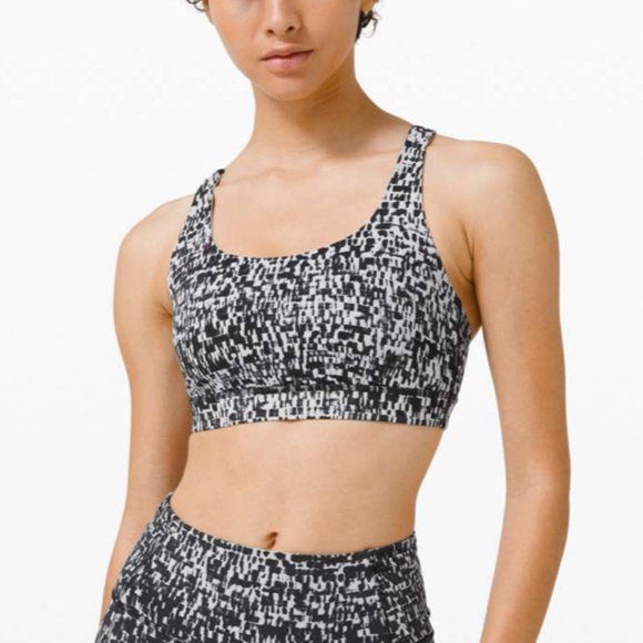 LULULEMON ENERGY BRA URBAN BLOCK ICE GREY BLACK - Picture 1 of 8